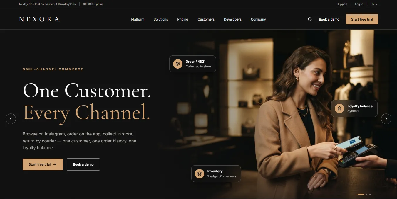 Nexora Commerce homepage